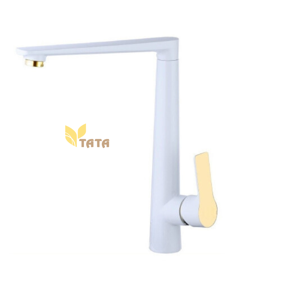 Vòi Rửa Chén Cao Cấp Đồng thau Sơn Tĩnh Điện Trắng VRC6887