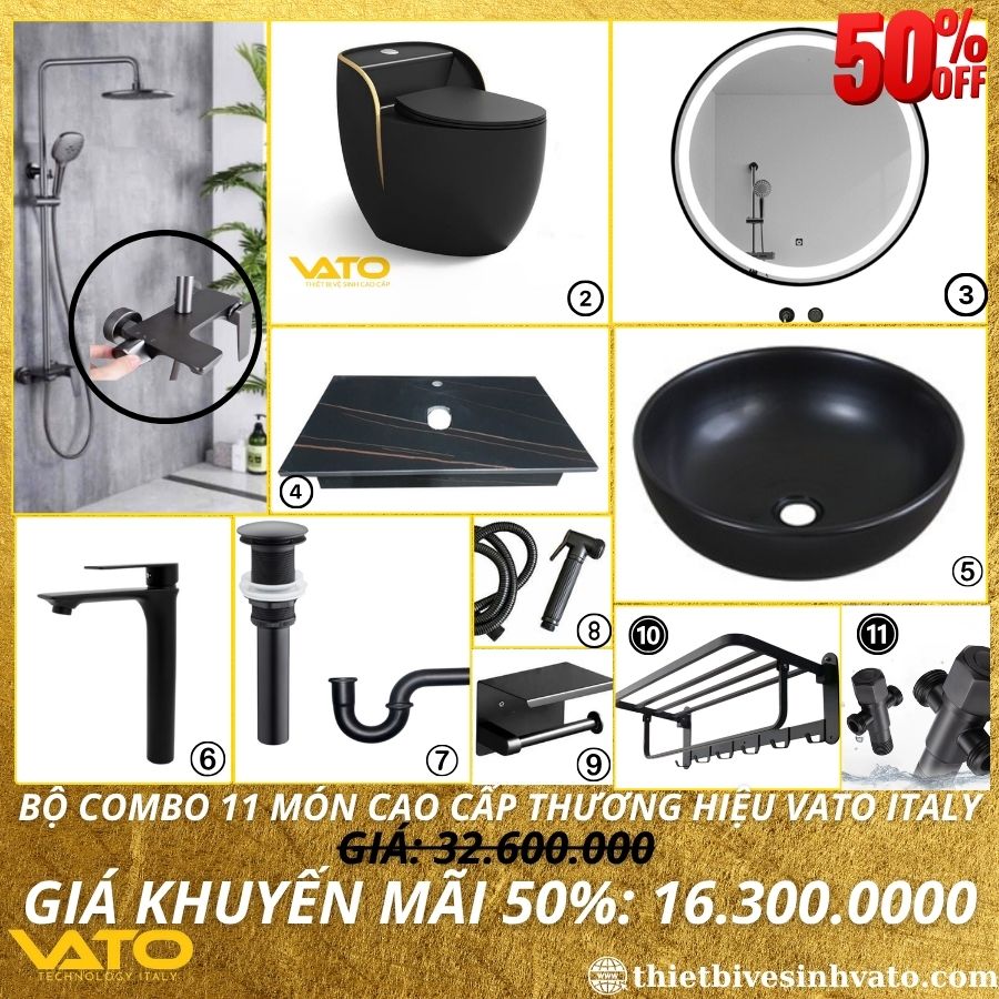 COMBO GIÁ RẺ TRỌN BỘ 11 MÓN THIẾT BỊ VỆ SINH VATO CB31