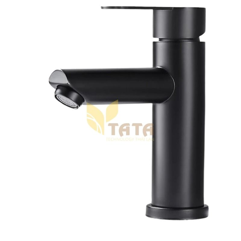 VÒI LAVABO ĐEN TRÒN NÓNG LẠNH 20CM VLVB6872
