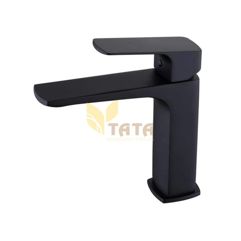 Vòi Lavabo Nóng Lạnh Đồng Sơn Tĩnh Điện Đen TATA VLB6874