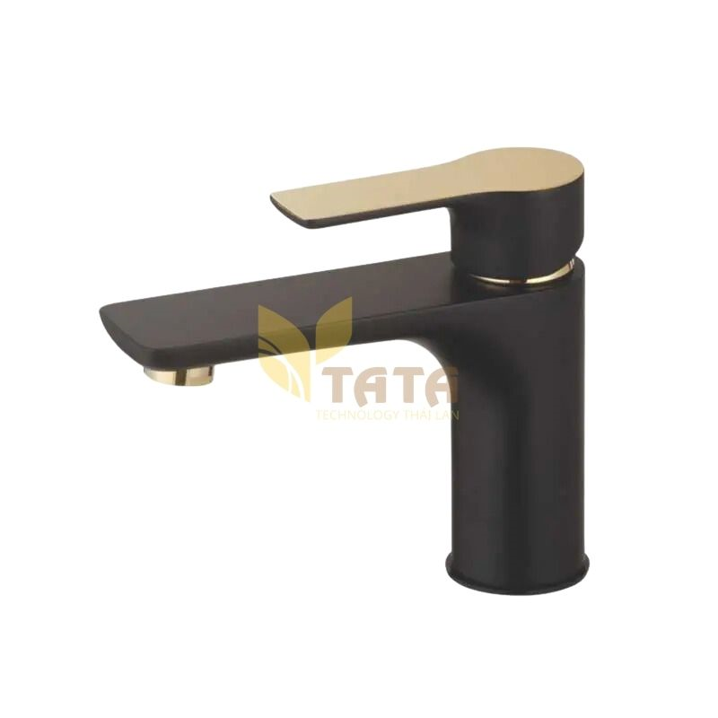 Vòi Lavabo Nóng Lạnh Sơn Tĩnh Điện Đen VLB-6924
