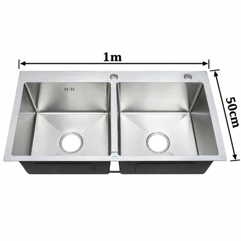 Chậu Chén 1m 2 hố INOX 304 CRC6828