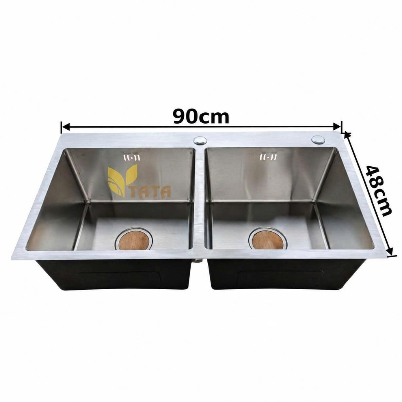 Chậu Rửa Chén Hai Hố INOX 304 TATA CRC6855 (90CM*48CM)