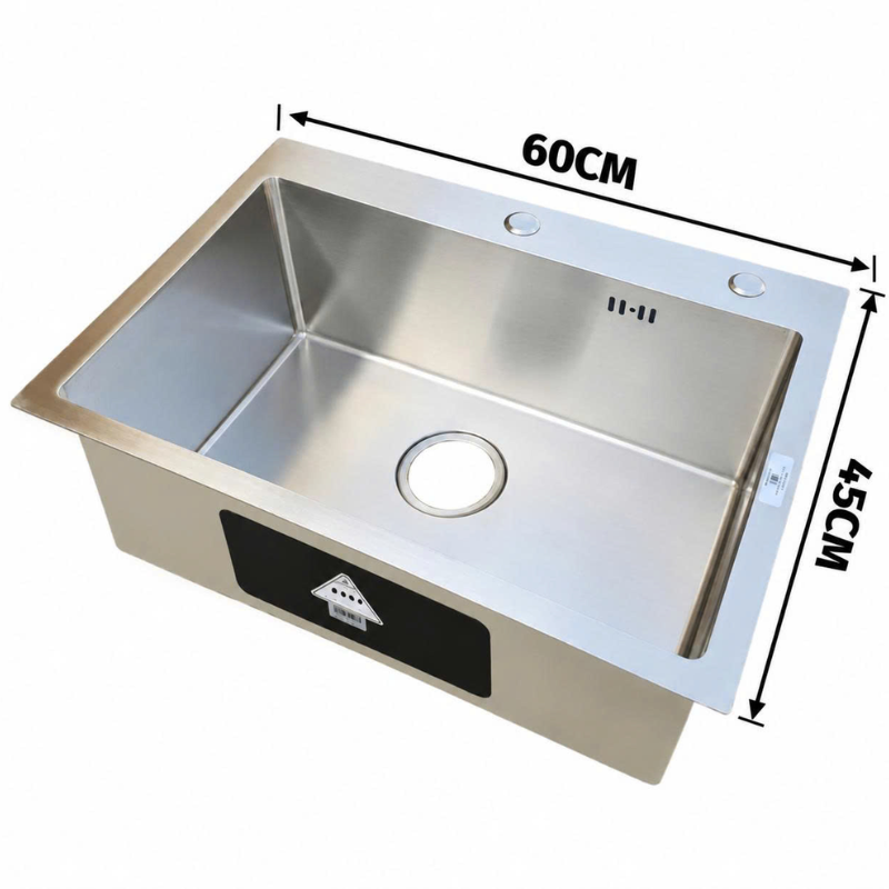 CHẬU RỬA CHÉN 1 HỘC (60X45) INOX 304 TATA CRC6912