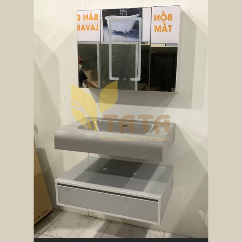 BỘ TỦ LAVABO 2 TẦNG NHỰA ĐẶC PVC CAO CẤP TATA TLVB6909