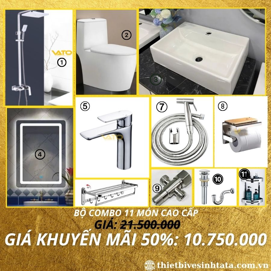 Combo Giá Rẻ Trọn Bộ 11 Món Thiết Bị Vệ Sinh CB38