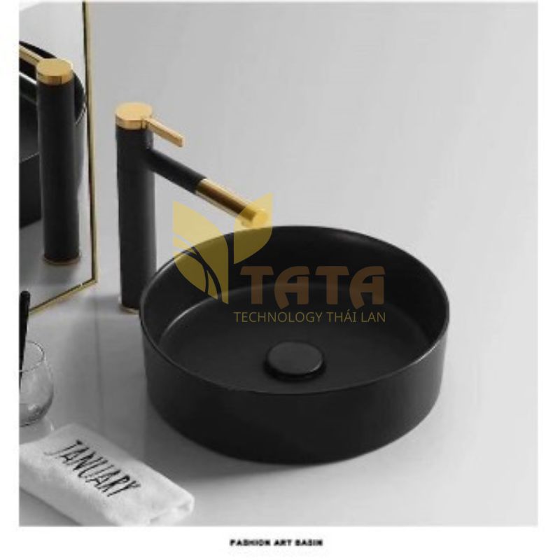 CHẬU LAVABO ĐẶT BÀN ĐEN TATA CLVB-6925