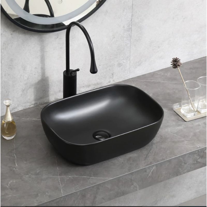 CHẬU LAVABO ĐẶT BÀN MÀU ĐEN CAO CẤP TATA CLVB6949