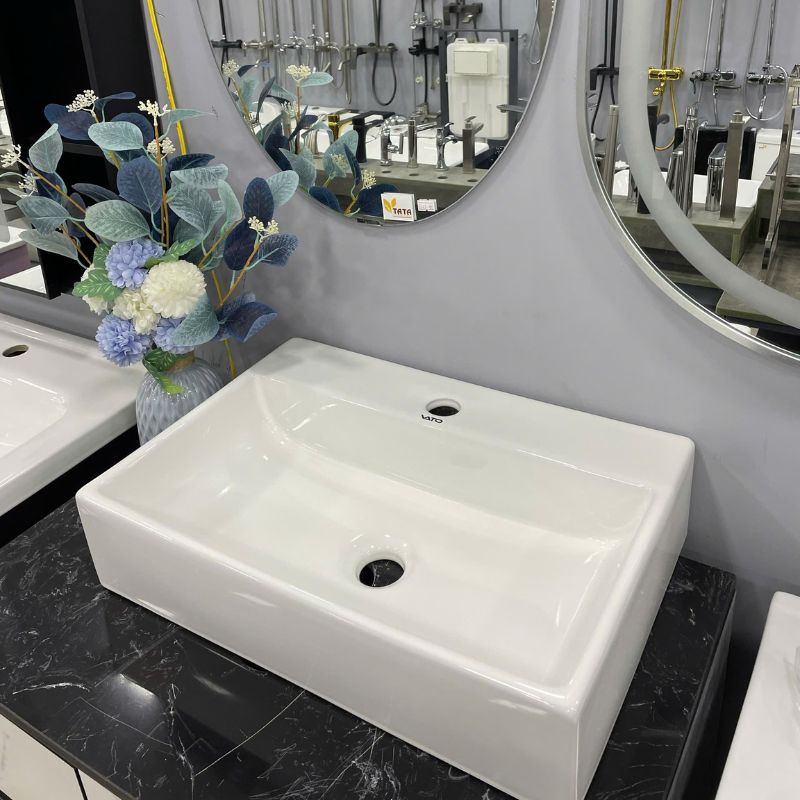 CHẬU LAVABO TREO TƯỜNG TRẮNG CAO CẤP VATO LBVT-700