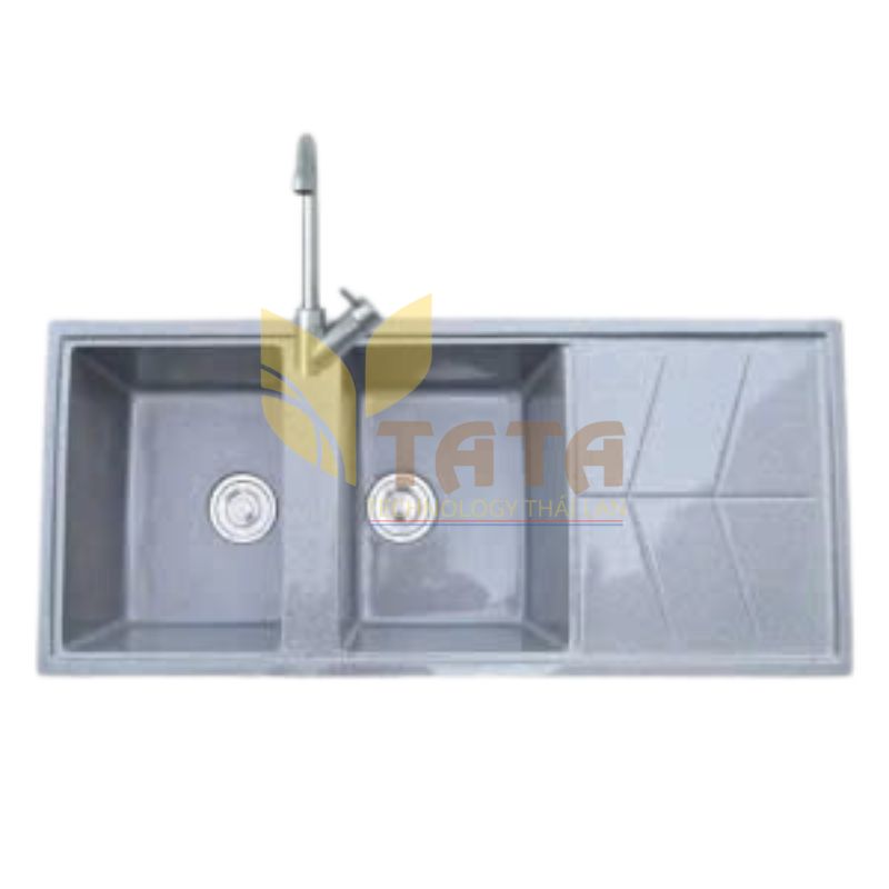 CHẬU RỬA CHÉN ĐÁ XÁM 113X46CM CAO CẤP TATA CRC6933