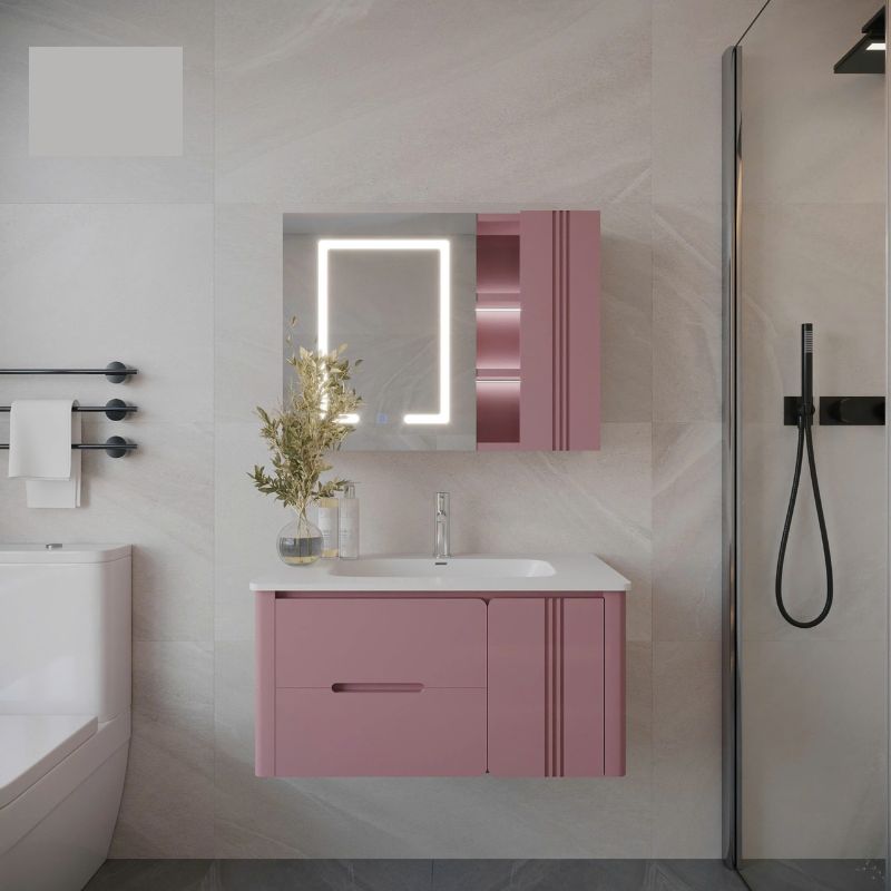 COMBO TỦ LAVABO NHỰA PVC DIFFTECH MÀU HỒNG CAO CẤP TATA TLVB6926