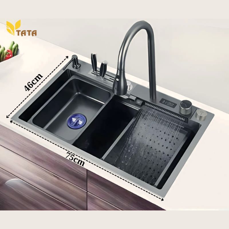 Combo Chậu + Vòi Rửa Chén Đơn Inox TATA CRC6889