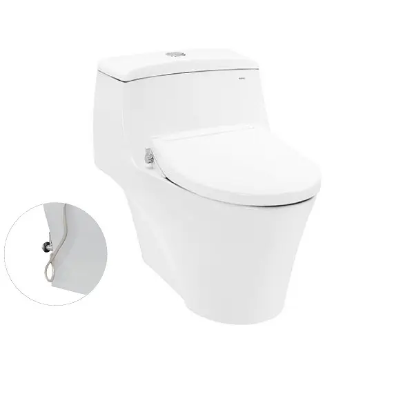 Bàn cầu một khối, nắp đóng êm kèm vòi rửa nước lạnh CW823RAE2
