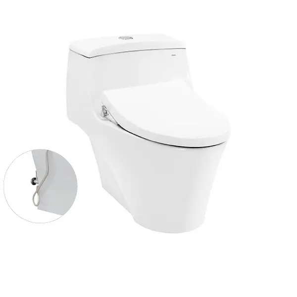 Bàn cầu một khối, nắp đóng êm kèm vòi rửa nước lạnh CW823RAE4