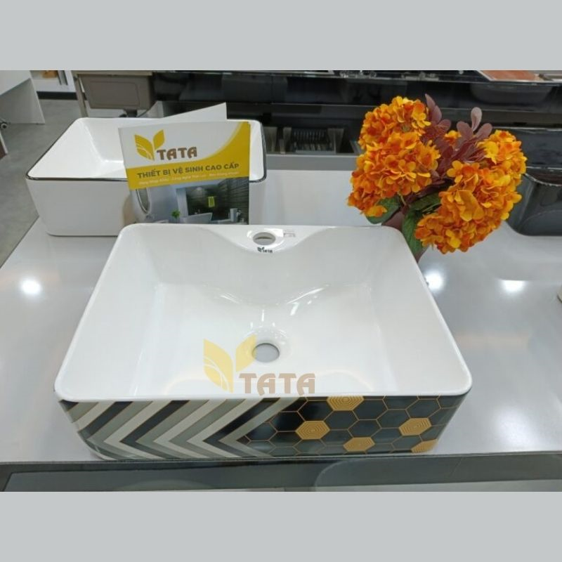 LAVABO ĐẶT BÀN HOẠ TIẾT TỔ ONG TATA CLVB6913