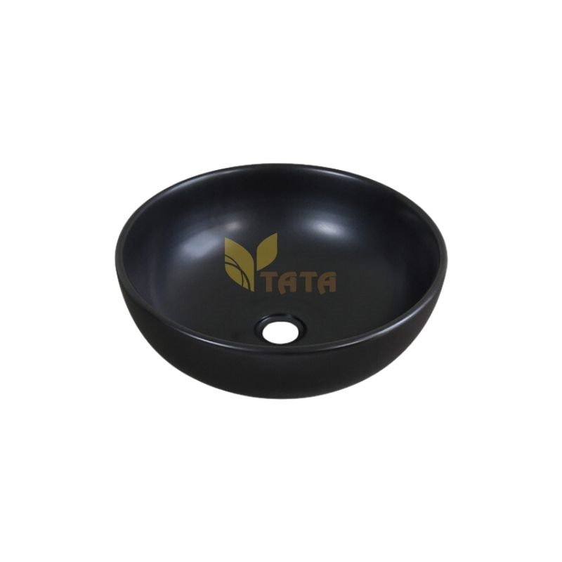 Chậu Lavabo Đặt Bàn Tròn Đen  TATA CLVB6897