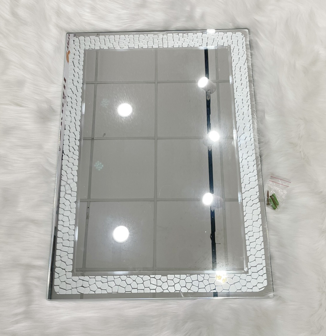 Gương chữ nhật viền hoa văn GL21
