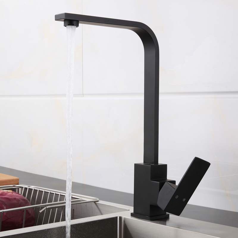 Vòi Rửa Chén Nóng Lạnh Inox 304 Sơn Tĩnh Điện Đen VRC6805