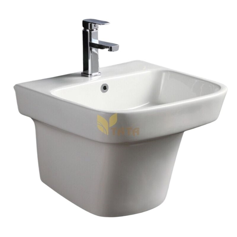 Chậu lavabo liền khối vuông treo tường TATA CLVB6806
