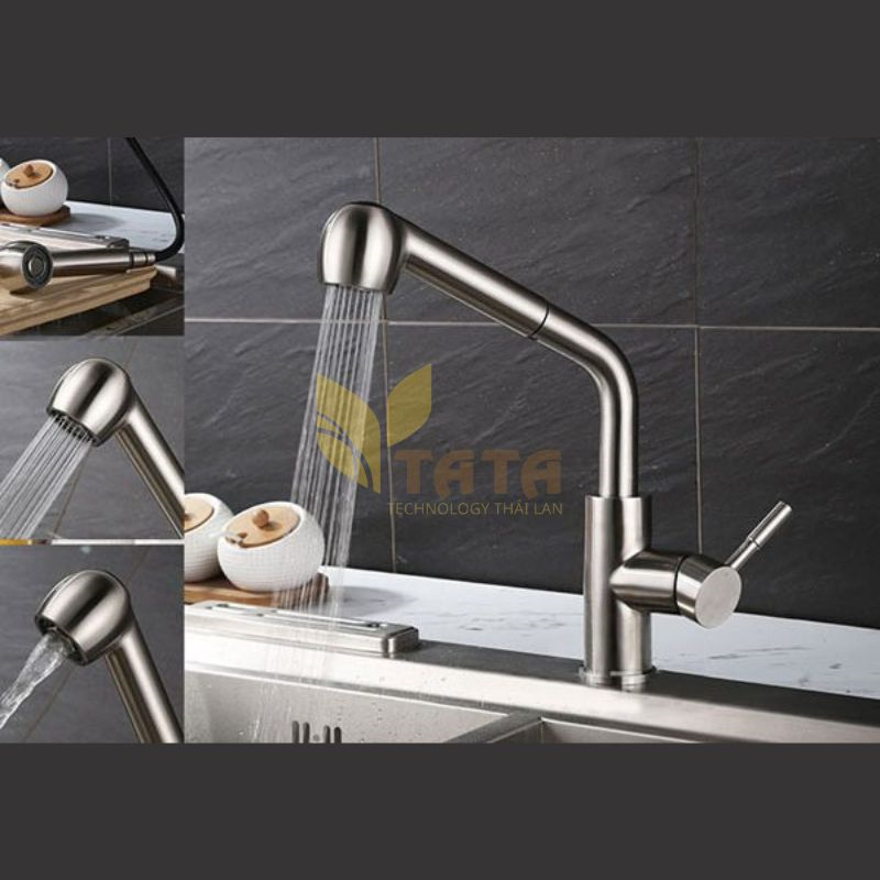 Vòi Rửa Chén Nóng Lạnh Inox 304 TATA VRC6810