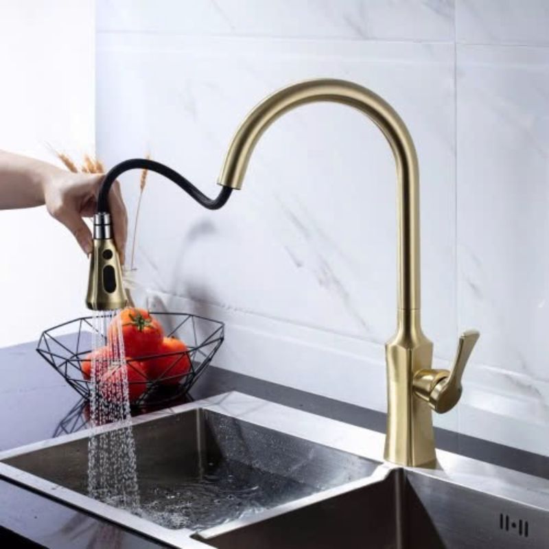 VÒI RỬA CHÉN NÓNG LẠNH ĐỒNG THAU MẠ VÀNG CAO CẤP VATO VRC6618