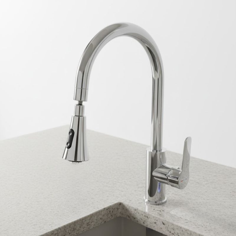 VÒI RỬA CHÉN NÓNG LẠNH INOX BÓNG TATA VRC6831