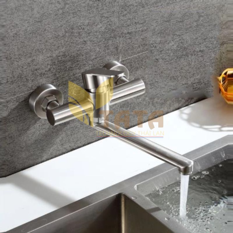 Vòi Rửa Chén Nóng Lạnh Âm Tường INOX 304 TATA VRC6837