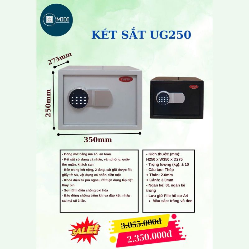 Két Sắt UG250 – An Toàn, Tiện Lợi, Bền Bỉ
